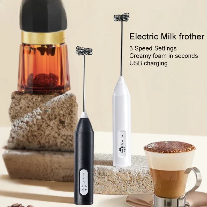 Electric Milk Foamer & Coffee Whisk – USB Rechargeable